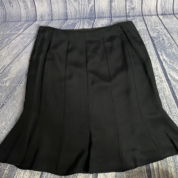 Flores & Flores Black 100% Silk Flare Skirt, 10 - Picture 5 of 5